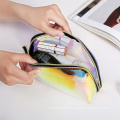 PVC Plastic Zipper Travel Bag Clear Rainbow Makeup Bag